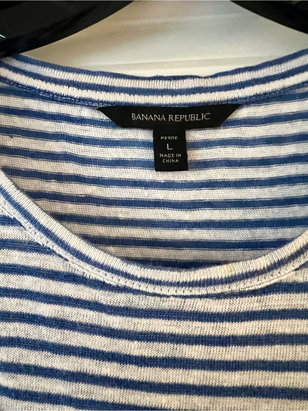 Banana Republic Linen Blue and White Striped Tie-Front Sleeveless Top - Picture 3 of 8